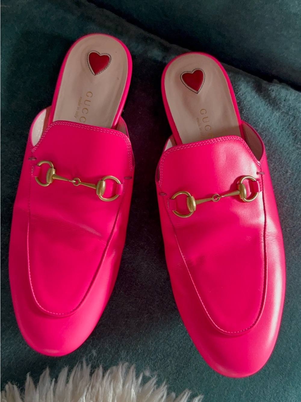 Hot Pink Gucci Princeton Horsebit Mules || 38.5 || Great Condtion!